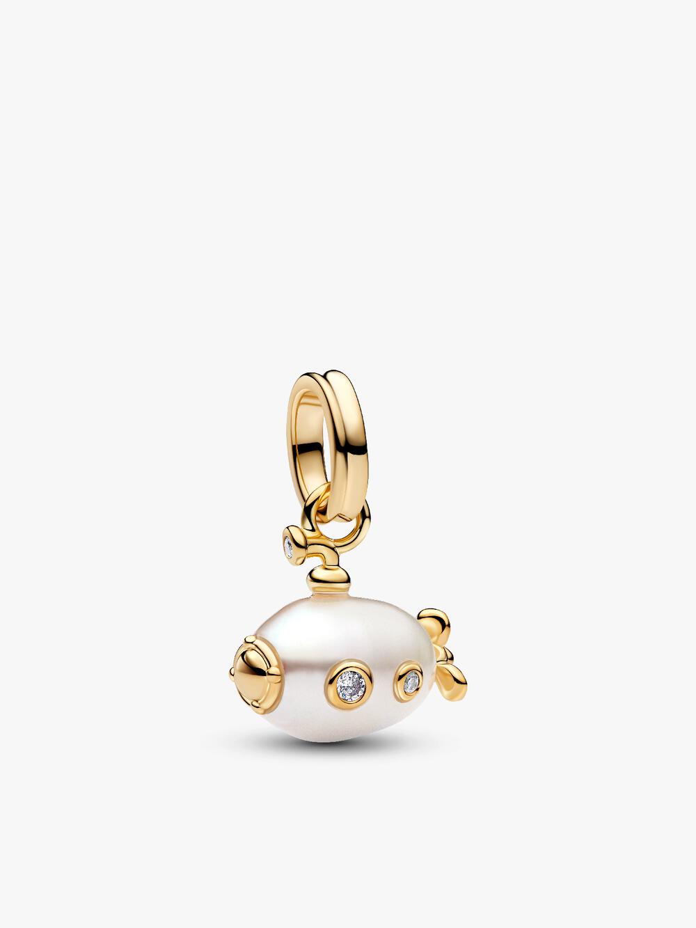 Treated Freshwater Cultured Baroque Pearl Padlock Dangle Charm