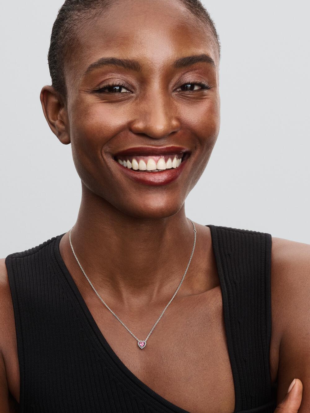 Pink Elevated Heart Necklace